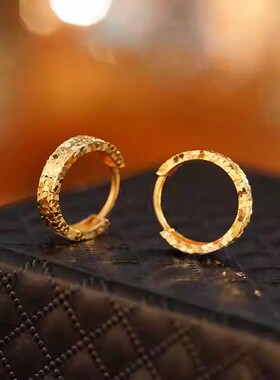 金色超闪碎冰冰耳环圈圈2026新款