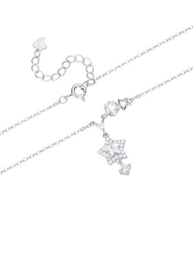 韩系简约银色星星项链小众高级感