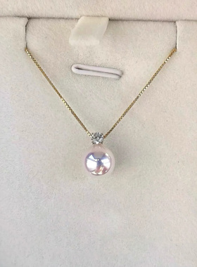 S925王妃戴妃款闪钻正圆珍珠项链