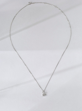 银色玫瑰花项链女款2026新款小众