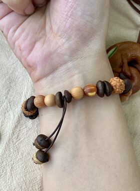 咖啡豆手串檀木小云朵原创设计小众高级复古趣味情侣闺蜜生日礼物