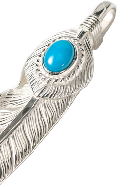 GODSUNS银绳松石葵扇羽毛吊坠