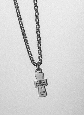 GOGOLLAM复古十字银牌吊坠个性