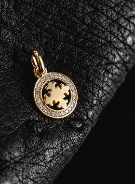 GOGOLLAM美式精致金饼圆牌吊坠