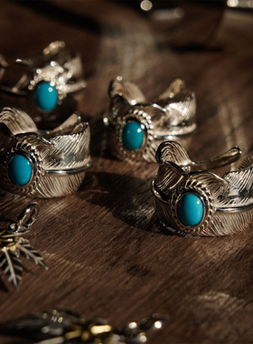 GODSUNS日本松石羽毛戒指日潮男