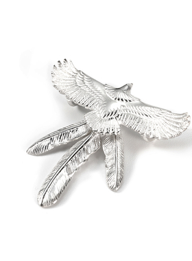 GODSUNS迷你老鹰羽毛纯银吊坠