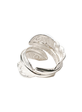 GODSUNS印第安风纯银双羽毛戒指