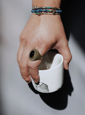 SUNKU日本美式复古银珠手链手串