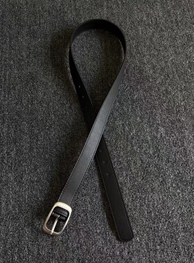 Jussing极简风Cleanfit金属扣腰带 黑色日常穿搭通勤百搭细款皮带