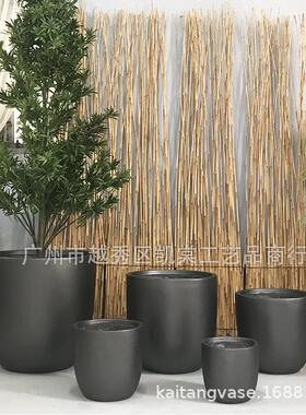 欧式ins氧化镁落地大花瓶商场美陈酒店插花软装景观绿植路引摆设