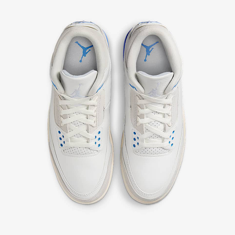 NIKE耐克男鞋25夏Air Jordan 3 AJ3白蓝耐磨复古篮球鞋CT8532-101 - 图1