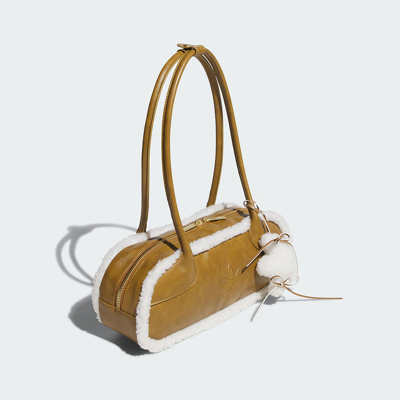 Adidas Adidas clover women's sports and leisure trend plush shoulder bag hand bag KT0859