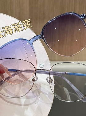 初明透灰色磁吸防晒平光近视眼镜