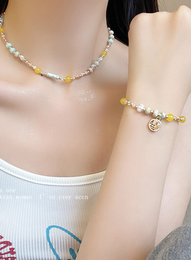 彩色民族风多巴胺胺琉璃串珠项链