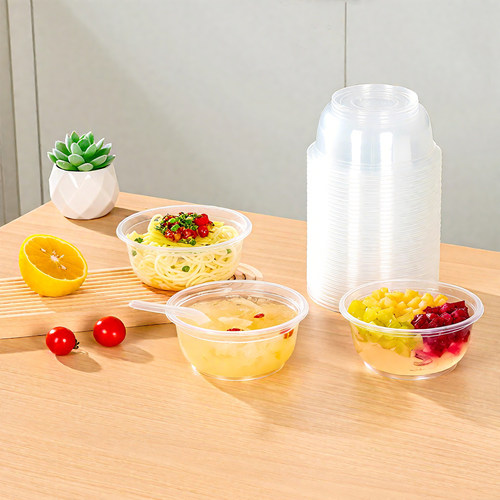 特美居一次性碗家用饭碗打包餐盒凉糕冰粉专用餐具碗筷耐高温汤碗 - 图3
