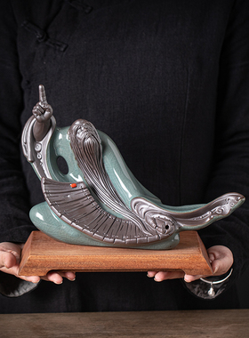 疯猴陶瓷摆件新中式老子历史人物