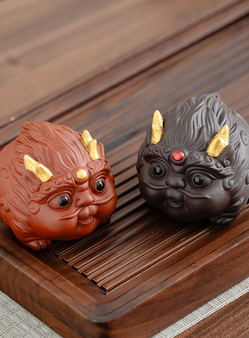 吞金兽摆件小号客厅办公桌面装饰品招财瑞兽神兽茶桌紫砂貔貅茶宠