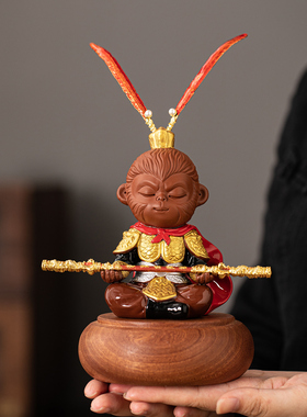 斗战胜佛齐天大圣美猴王摆件禅意陶瓷客厅玄关桌面孙悟空鱼缸装饰