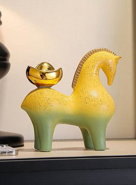 陶瓷桌面摆件新中式客厅电视柜