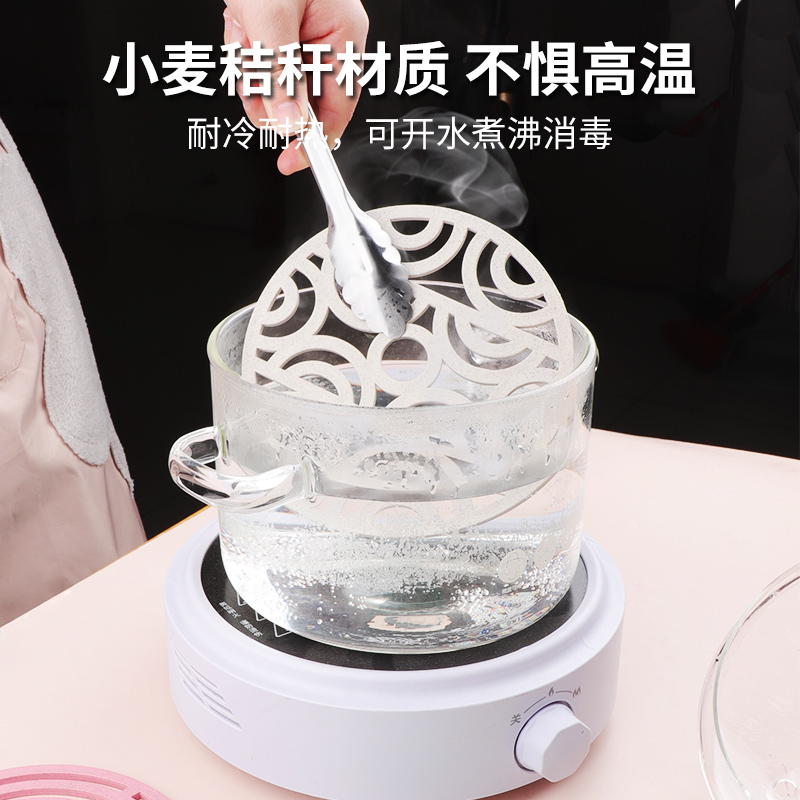 巴拉熊小麦餐垫隔热垫北欧防烫杯垫碗垫家用餐桌垫耐高温餐厅厨房