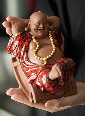 炼器陶瓷招财大肚弥勒佛笑佛摆件