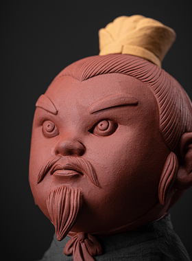 中式陶瓷三国人物摆件