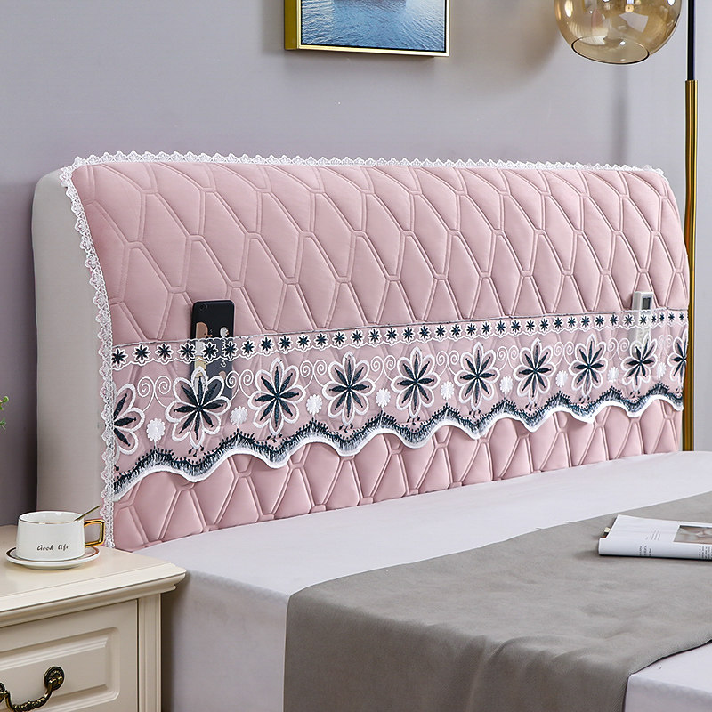 Gold velvet full-in elastic bedside hood solid color fabric