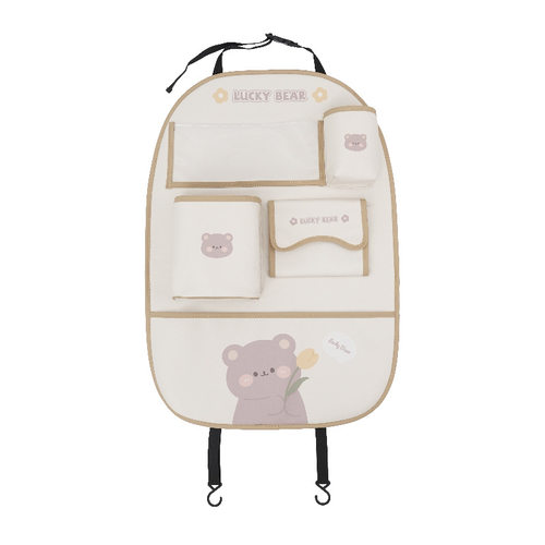 车载椅背收纳袋多功能小桌板汽车后排防踢垫置物挂袋卡通车上神器 - 图3