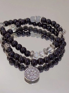 新中式王也太极八卦一人之下周边国风串珠手链女复古双层男女手串