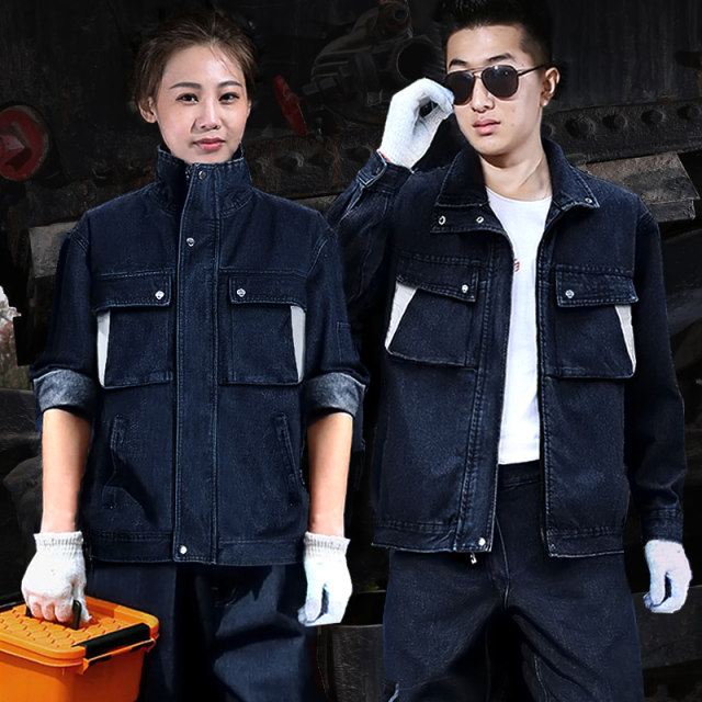 Spring and Autumn Working suit Set Men's Cotton Welding Welding Ladlier Culfur, Anti -Stamdering Labor Welding Welders Factory Male