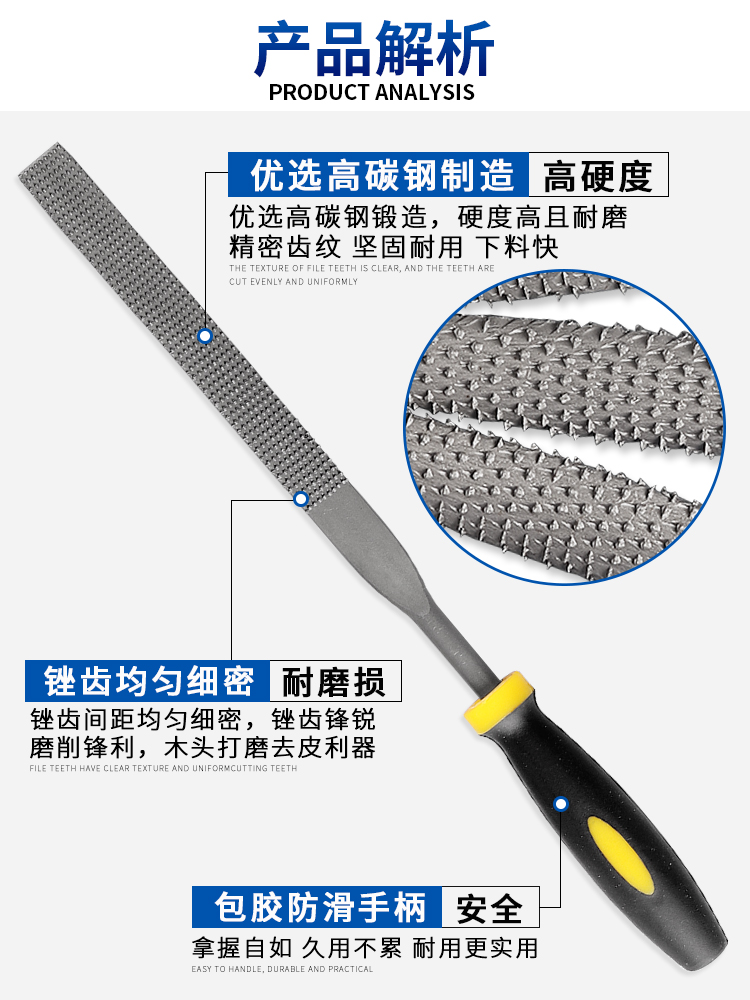 木工锉刀粗齿什锦挫刀黄金锉木搓木材塑料专用木错刀打磨木头工具 - 图2