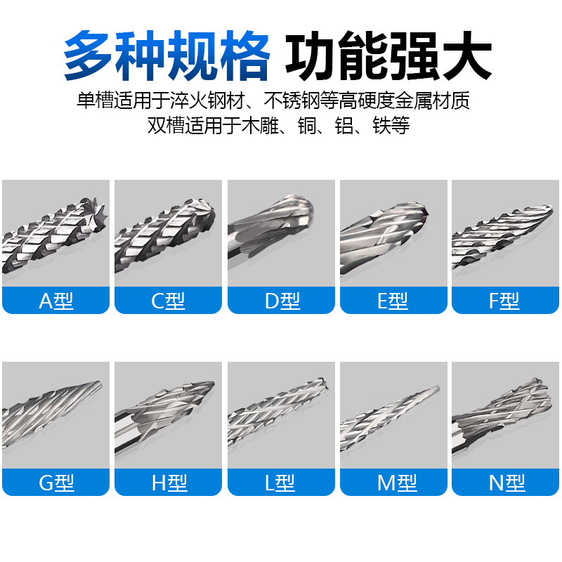 旋转锉刀3mm钨钢铣刀金属电磨头螺纹硬质合金打磨头电动小型搓刀-图2