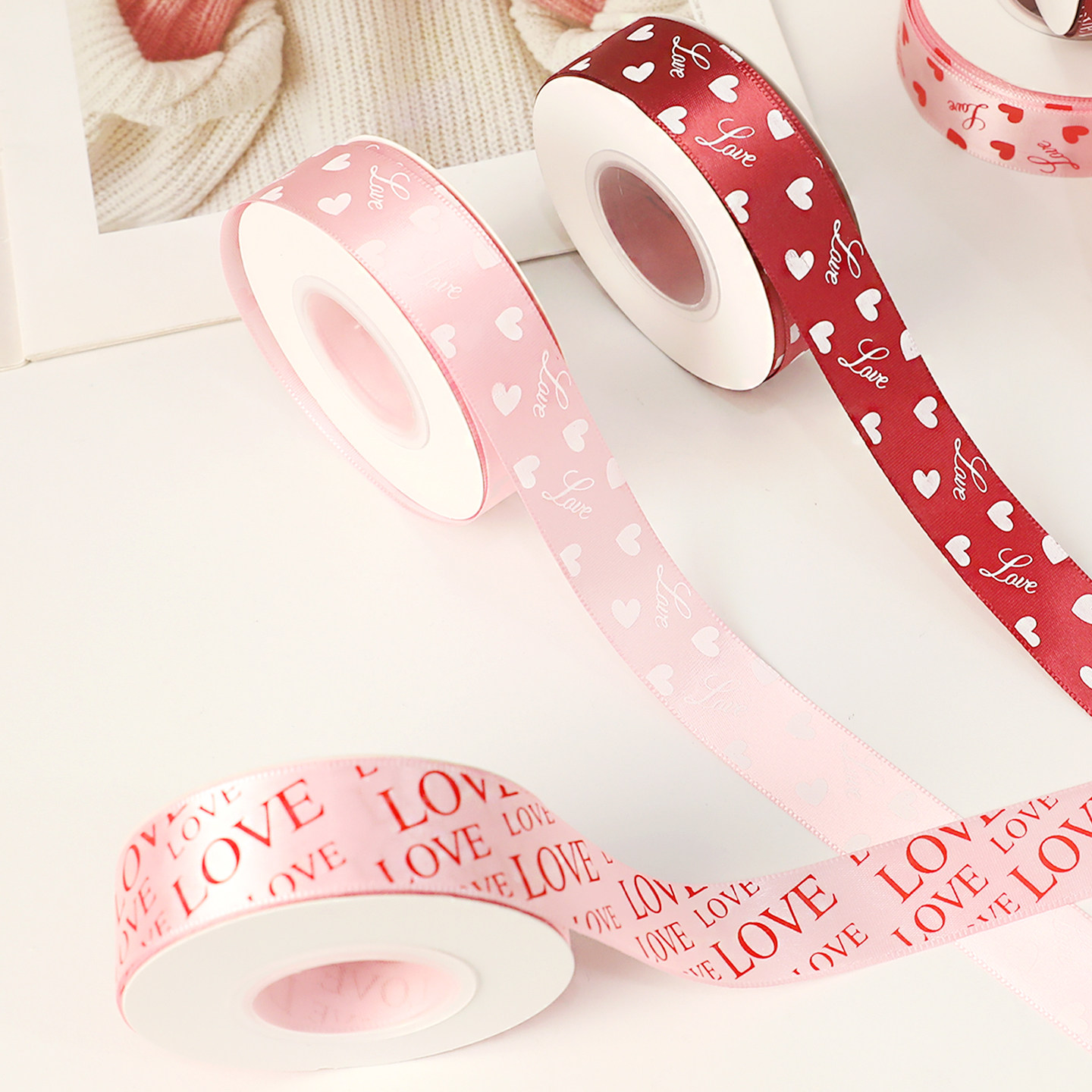 2.14情人节英文字母丝带蛋糕装饰鲜花花束diy包装绸带蛋糕装饰,淘宝优惠券,粉丝福利购,淘宝优惠卷