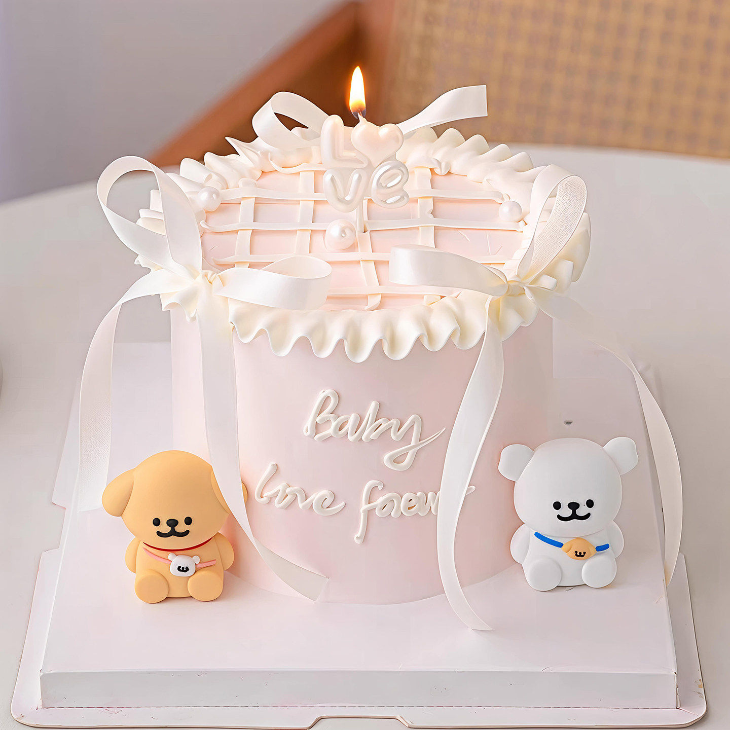 包邮网红情人节蛋糕装饰摆件卡通背包小狗浪漫珠光Love蜡烛插件,淘宝优惠券,粉丝福利购,淘宝优惠卷