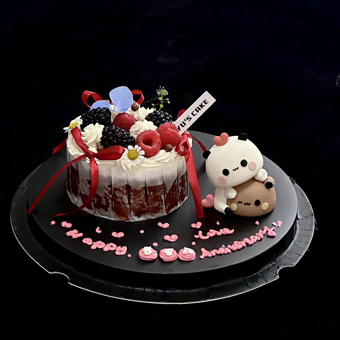 包邮网红2.14情人节蛋糕装饰摆件贴贴一二布布巴斯克可爱插件,淘宝优惠券,粉丝福利购,淘宝优惠卷