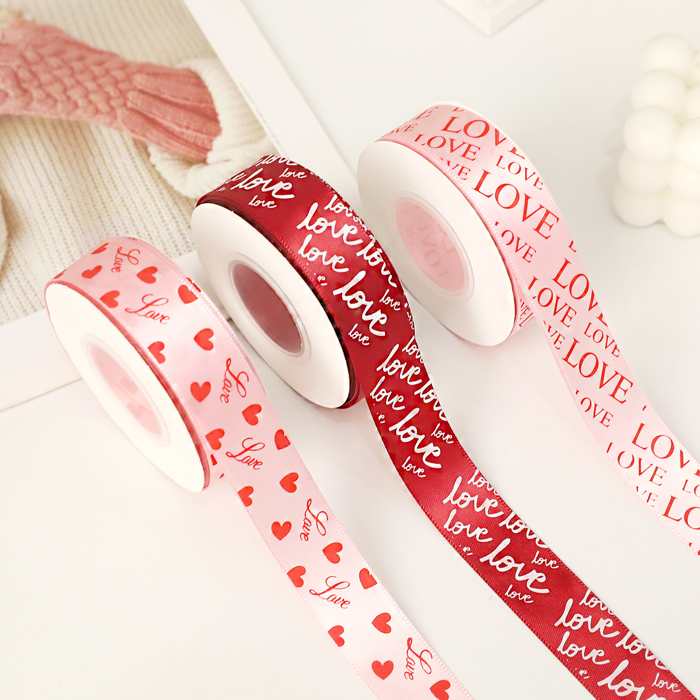 2.14情人节英文字母丝带蛋糕装饰鲜花花束diy包装绸带蛋糕装饰,淘宝优惠券,粉丝福利购,淘宝优惠卷