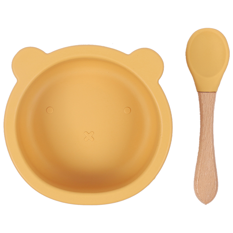 可爱小熊宝宝专用吃饭碗硅胶吸盘碗防摔防烫儿童餐具婴儿碗辅食碗 - 图3