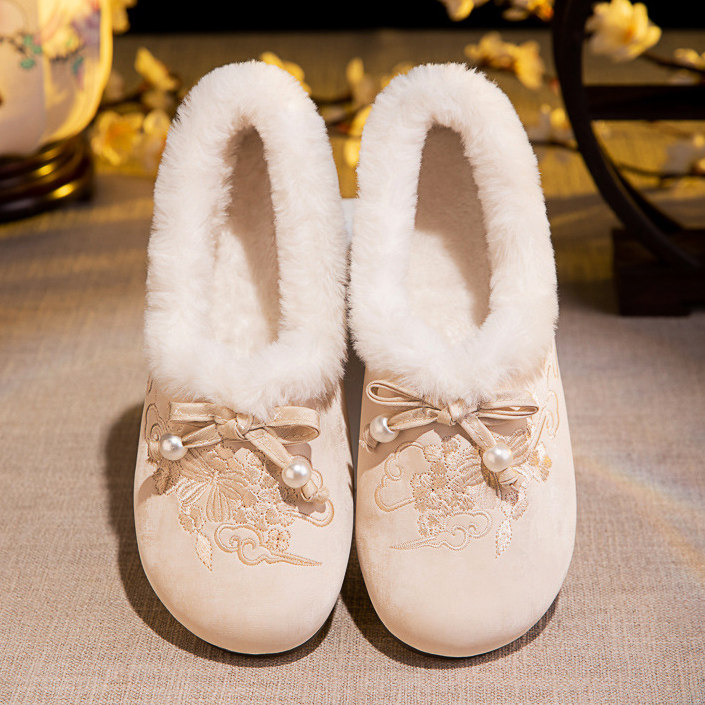 冬季新中式民族风老北京布鞋女加绒软底复古汉服鞋保暖绣花棉鞋子,淘宝优惠券,粉丝福利购,淘宝优惠卷