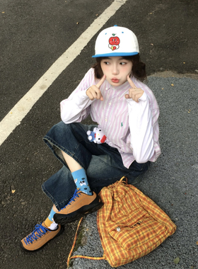 苹果小子系列平檐软顶刺绣帽