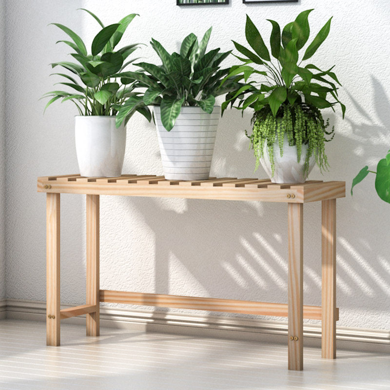 多肉架子一层高端长条凳木头阳台花园布置花架放花盆的绿植摆件架 代氏百货店的小店 淘优券