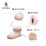 Детская обувь Hush Puppies. Осень-зима 2022. Новые зимние сапоги для девочек. Трехмерные кожаные сапоги Sweet Butterfly. Плюс бархатные теплые большие хлопковые туфли.