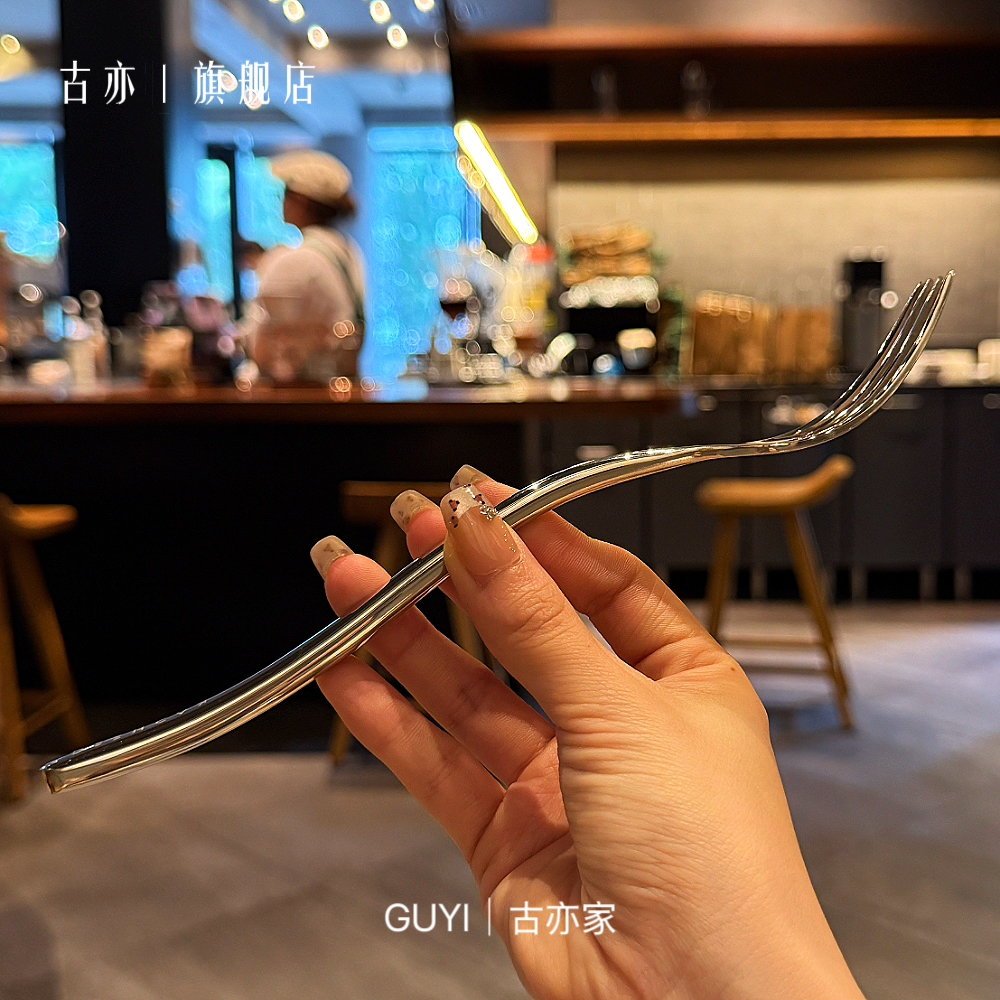 古亦家风格餐具|高级西餐叉|316不锈钢叉子沙拉叉水果叉西瓜 - 图2