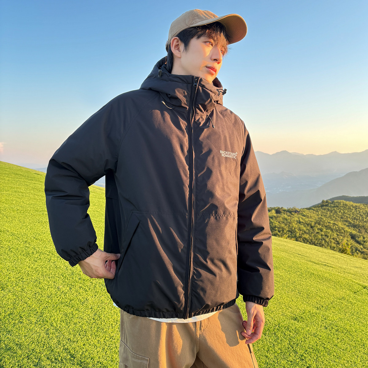唐狮冬季新款男前胸后背立体硅胶印花羽绒服冲锋少年厚外套潮TD,淘宝优惠券,粉丝福利购,淘宝优惠卷