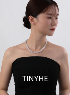 TINYHE米雪白色猫眼石串珠项链