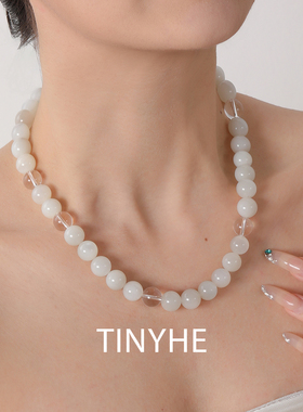 TINYHE米雪天然白月光白水晶项链