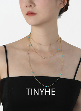 TINYHE绿松石纯银长款项链