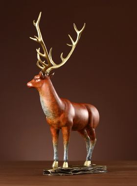 麋鹿新中式风办公创意礼品摆件