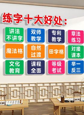 硬笔书法教室培训机构文化墙布置