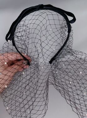 Hair Accessories French Bride Rhinestone Veil Face Covering