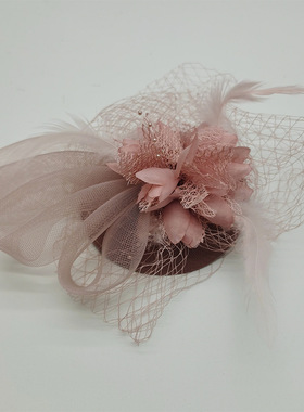 Bow Feather Hairpin Pink Hairband 1920s Prom Accessories Adu